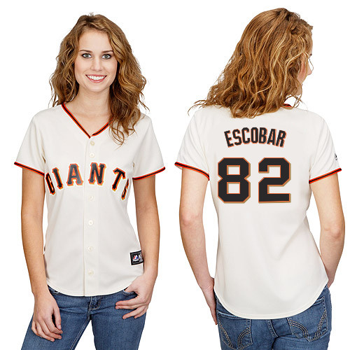 Edwin Escobar #82 mlb Jersey-San Francisco Giants Women's Authentic Home White Cool Base Baseball Jersey